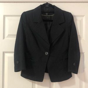 H&M Navy Polka Dot Lined Blazer - 3/4 sleeves